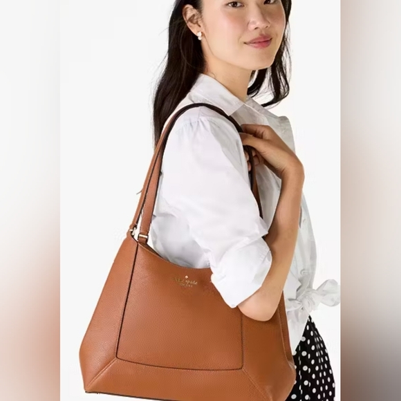 NWT Kate Spade Large Shoulder Bag, Tan - Picture 5 of 9
